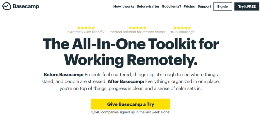 Basecamp collaborative project management software