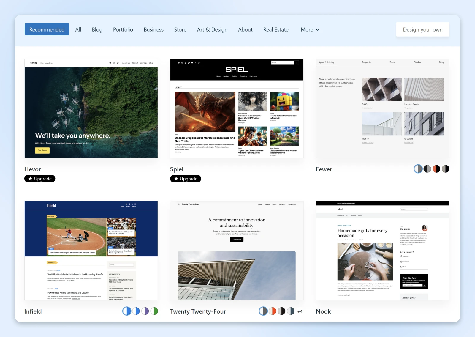 Theme marketplace for WordPress